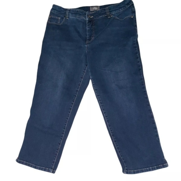 So Slimming by Chicos Denim - So Slimming 36 By Chicos 2.5 Dark Blue Wash Straight Leg Woman pants Jea…